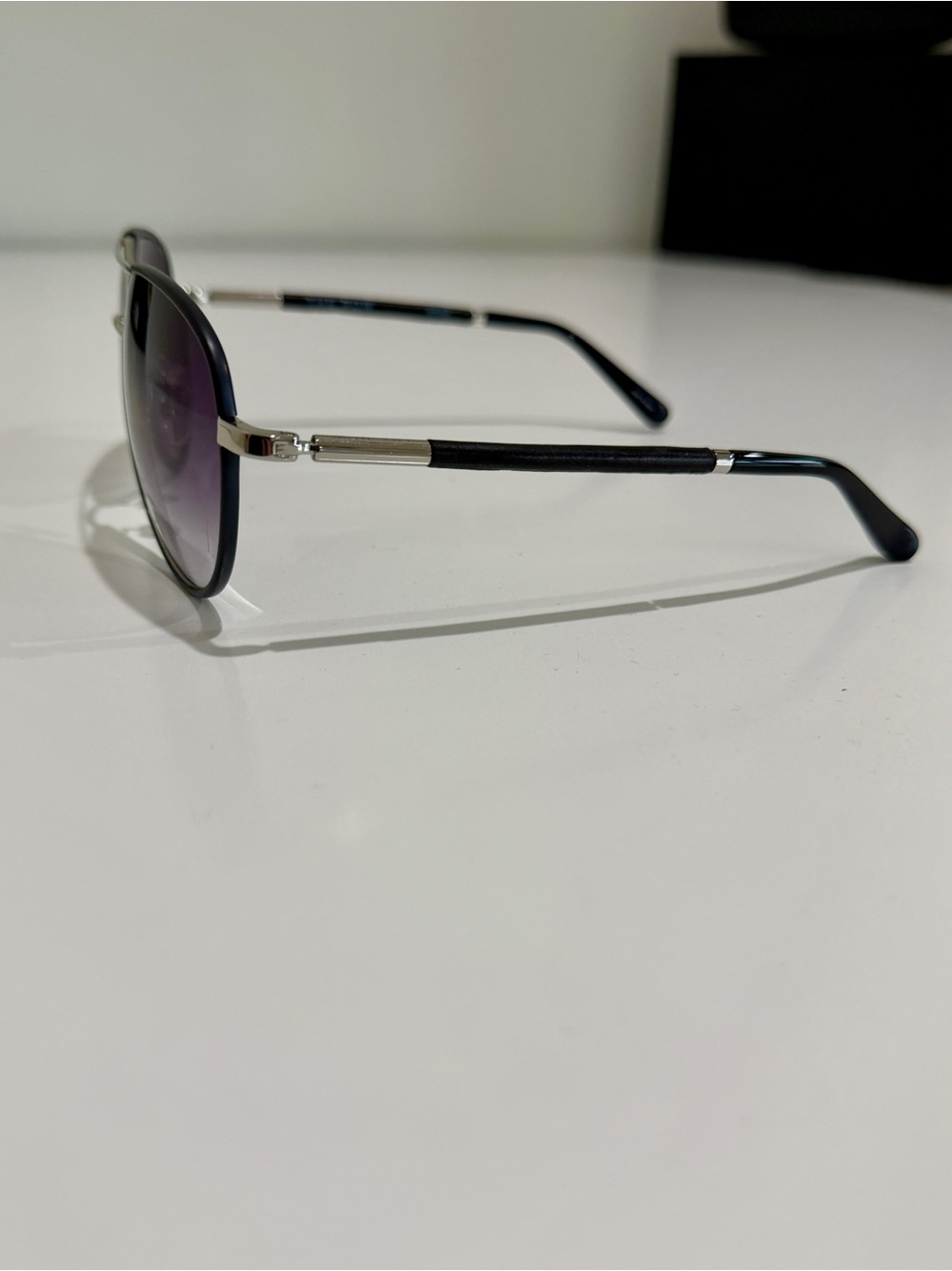 NWT The Row x Linda Farrow Leather Aviator Sunglasses Full Boutique Set - Picture 8 of 16